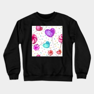 Lollipop Pattern White Crewneck Sweatshirt